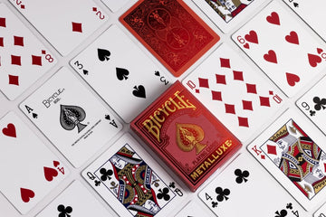 Bicycle Metalluxe Red Playing Cards - enhanced Metal Foil Finish - game-style Size