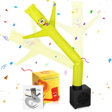 Poen Easter Mini Inflatable Tube Man Gag Funny Gift For Kids Wacky Waving Inflatable Tube Guy With Blower Joke Toy Desktop Quirky White Elephant Gift For Table Birthday Party Decor(Cute)