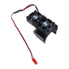 REhobby RC Motor Fan Radiator Aluminum Heat Sink Twin Cooling Fan for 1/10 RC Car 540/550 Track HSP HPI Wltoys Himoto Tamiya (Bl