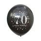 Shuntai 70Th Birthday Balloons Black And Gold 70Th Birthday Decorations For Men Women Latex Confetti Printed Number Balloon 70 Y