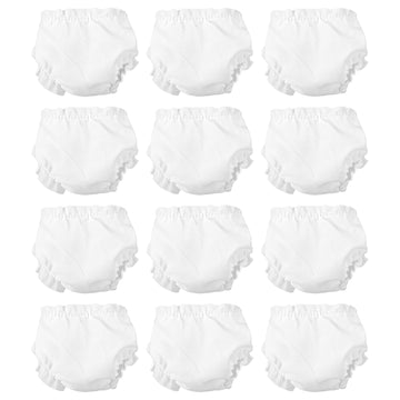 Jojofuny Set Of 12 White Doll Diapers, Baby Doll Diapers Underwear Set For 5-7 Inch Dolls And Other Similar Dolls Baby Doll Diap