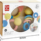 Hape Rattle & Teether Collection | 3-Piece Rattle & Teething Set For Babies, Soft Colors