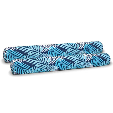 Aqua Oversized Inflatable Pool Noodle – 2 Pack – Soft Mesh Jumbo Noodle Pool Float – Blue/White Fern