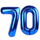 IWERP Navy Blue Number 70 Balloon - 40 inch Foil Mylar for 70th Birthday Decorations