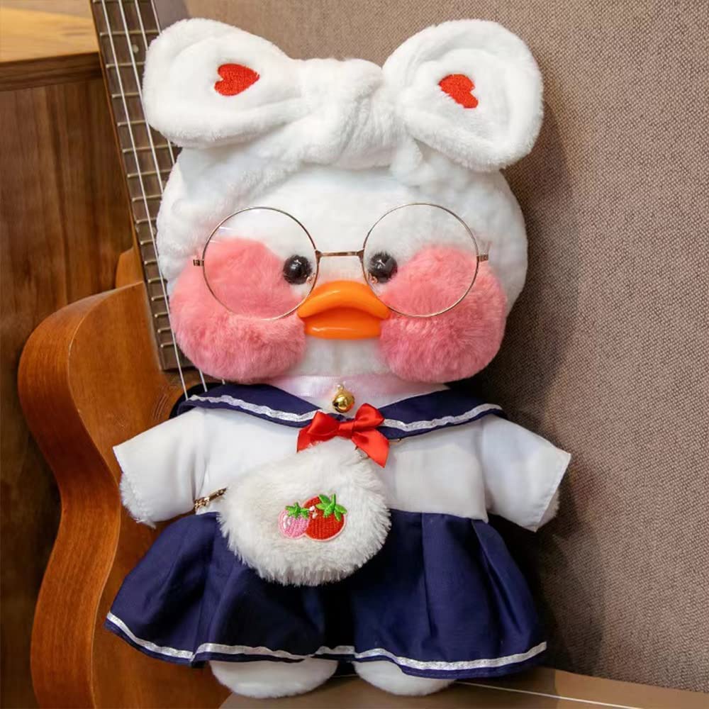 Duck Stuffed Animal Toy With 9 Outfits And Accessories To Match Diy Dress Up Clothes For Duck Plush Toy For Kids(12Inch) (Pink D