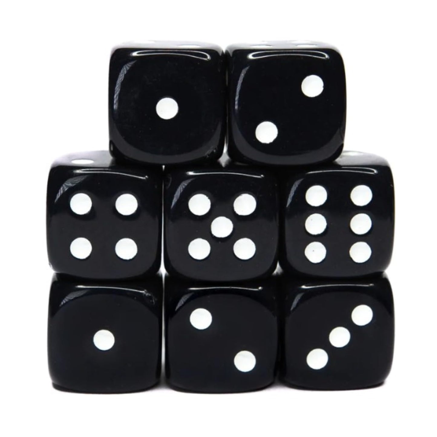 Role 4 Initiative D6 18Mm Opaque Black W/White (12)