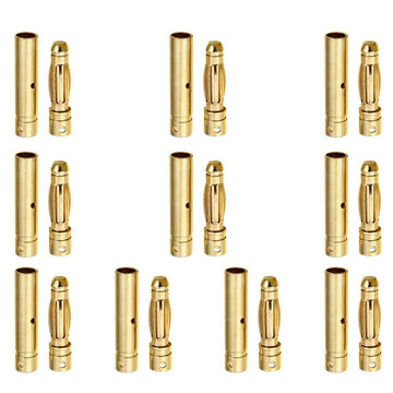 10 Pairs Hobbypark Female Male 4Mm 4.0Mm Gold Bullet Connector Plug For Rc Battery Esc Motor Wire Plug
