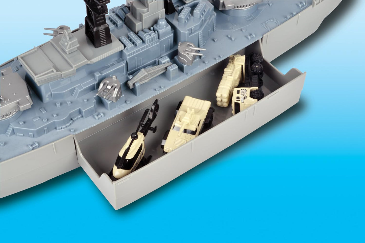 Motormax USS Giant Battleship Model MOBNJ - 30 Inch Grey Plastic Toy