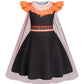 WonderBabe Girls Matangi Costume Dresses Matangi Dress Up Clothes with Long Cape for Halloween Party Cosplay size 5-6t
