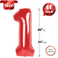 Red Number 1 Balloon For First Birthday 40 Inch, 1St One Number Balloons Birthday Decorations For Girl Boy Toddler Baby