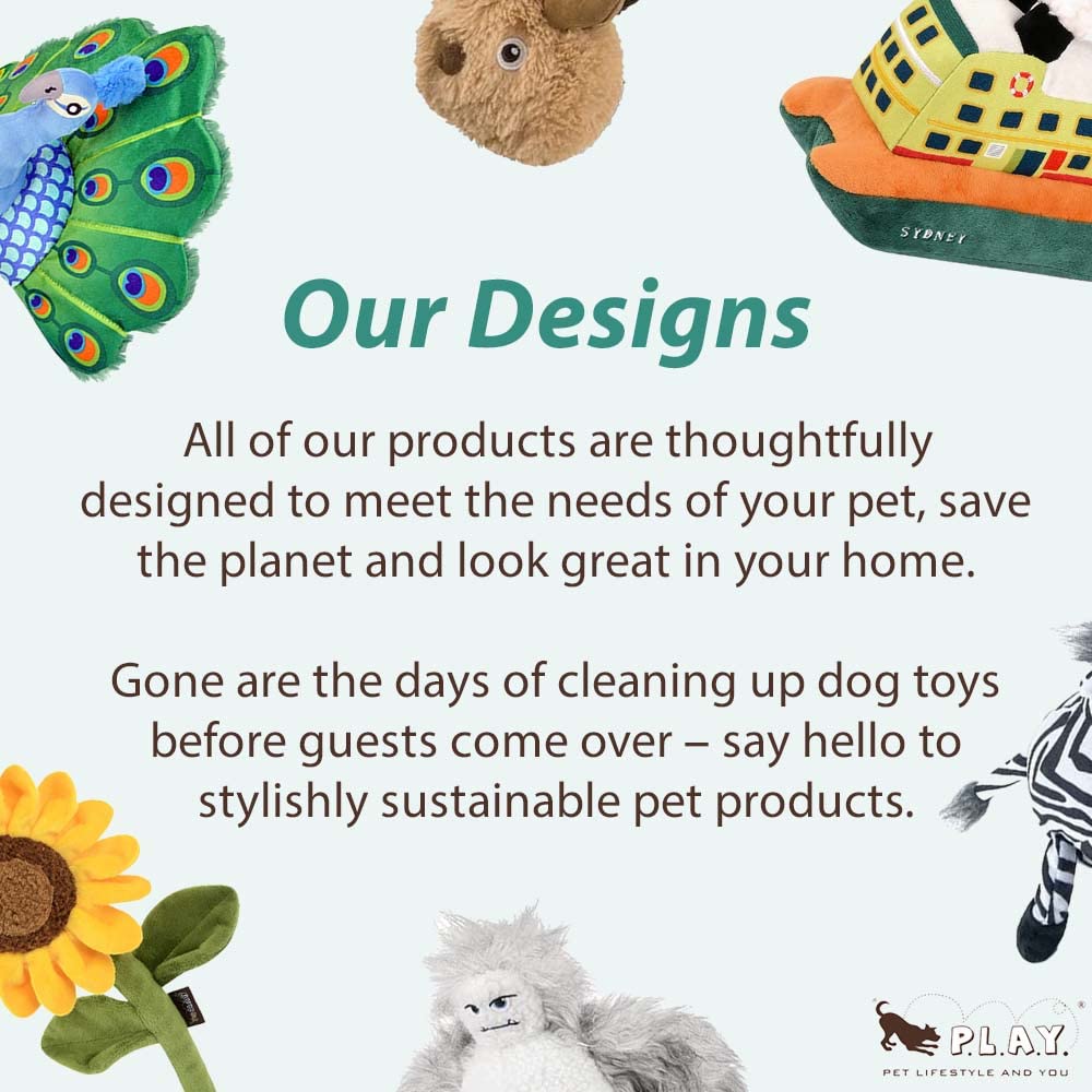 P.L.A.Y. Cute Plush Dog Toys - Blooming Buddies, Plant Themed Durable Squeaker Chew Toy, Great For Puppies & Small, Medium, Larg