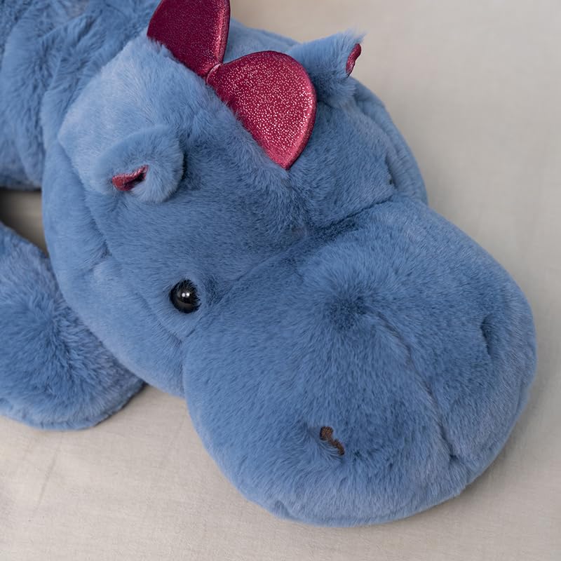 Ololele Dragon Stuffed Animal, 35.4Inches Medium Plush Dragon Toy For Kids, Pink White Green And Blue Available. Very Cute Plush