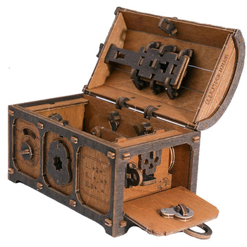 Wooden.City Treasure Chest Escape Room In A Box - Hard Puzzle Box For Adults Wooden Kit - Clue Box Escape Puzzle - 3D Escape Roo