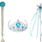 FancyDressWale Party Favour Princess Snowflake Accessories Set Crown Tiara,Braid and Wand for Girls 310 Years/Return Gifts (Els