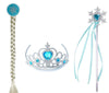 FancyDressWale Party Favour Princess Snowflake Accessories Set Crown Tiara,Braid and Wand for Girls 310 Years/Return Gifts (Els