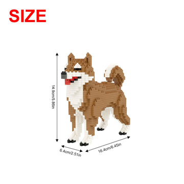 Larcele Micro Dog Building Blocks Mini Pet Building Toy Bricks, 814 Pieces Kljm-02(Male Shiba Inu)