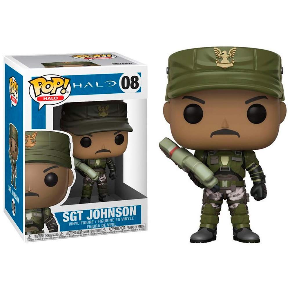Funko Pop! Games: Halo Sergeant Johnson (Styles May Vary) Collectible Figure, Multicolor