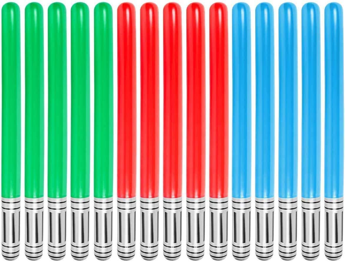 15PCS Inflatable lightsaber - Halloween/Christmas Party Bags Stocking Stuffers Favors Inflatable Swords for Star Wars Themed Par