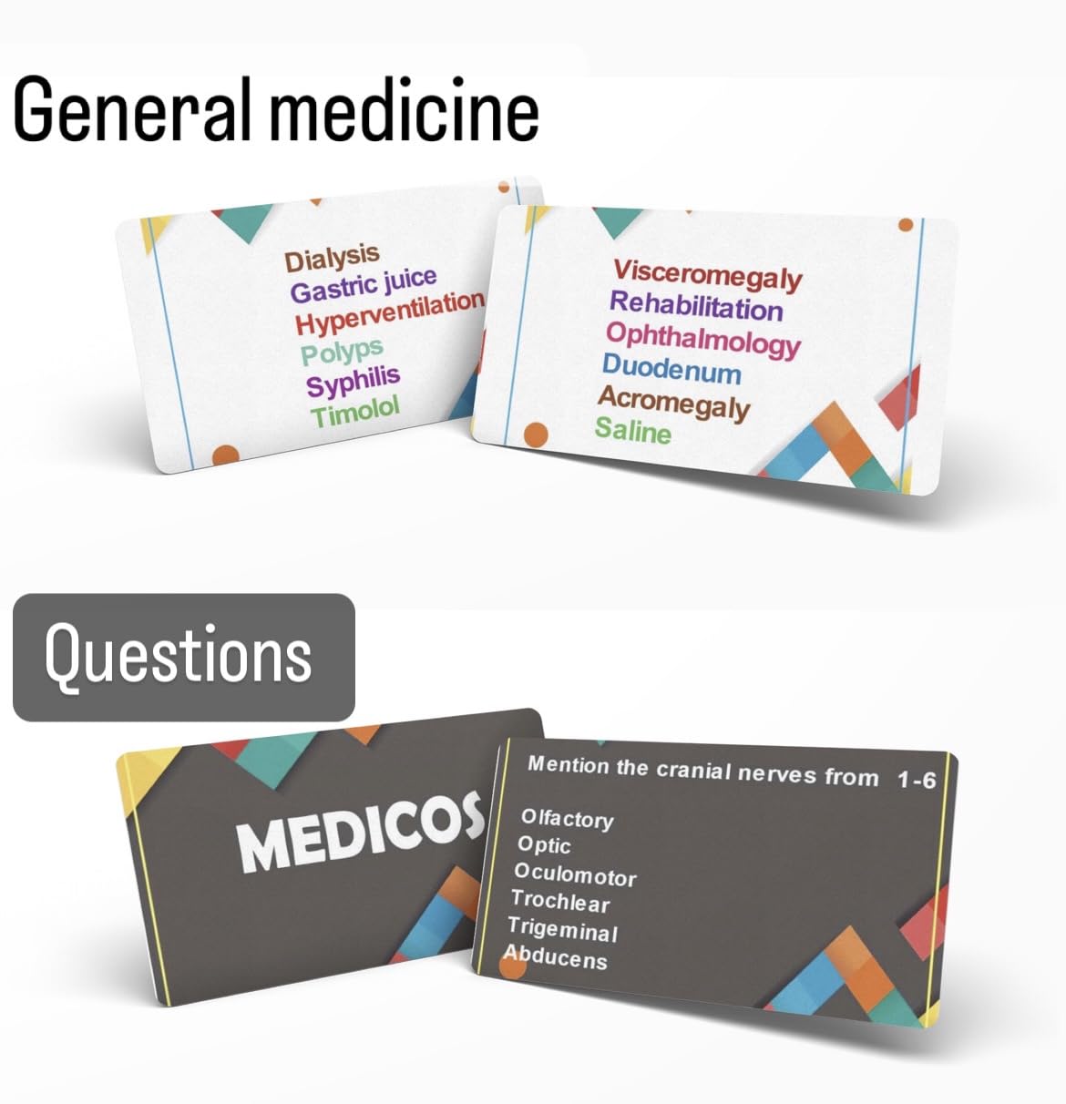 MEDICOS Medical Board Game - 364 Flash Cards for Learning 2000+ Medical Terms - Fun for Ages 13+, 3+ Players, Cardboard
