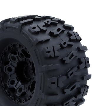 RC 2.8 ''Tires and Wheel Rim 12mm Hex for1/10 Monster Truck HPI HSP Savage XS TM Flux ARRMA GORGON KDM, Set of 4
