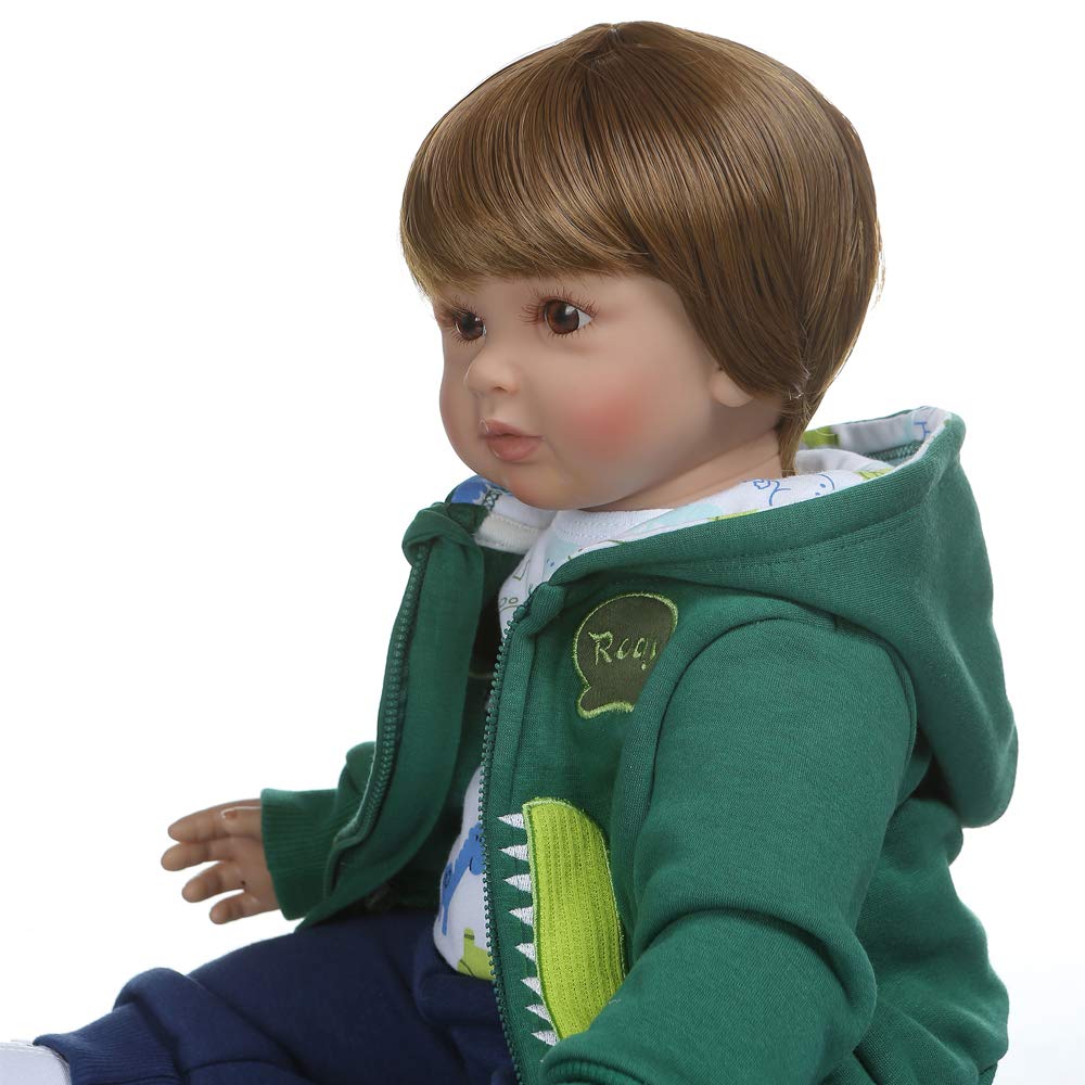 Icradle Realistic Looking 24Inch 60Cm Reborn Toddler Fridolin Soft Silicone Bebe Doll Reborn Princess Long Hair Doll Toy For Ages 3+ (Boy)
