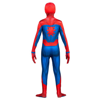 Marvel Spider-Man Official Youth Deluxe Zentai Costume - Stretch Spandex With Hidden Zippers And Wrist Slits (Xl) Multi