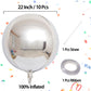 Kalor 10 Pcs 22 Inch Silver Mylar Balloons, Large 4D Giant Round Foil Balloon Big Mirror Metallic Balloons For Birthday Party Baby Shower Gender Reveal Supplies