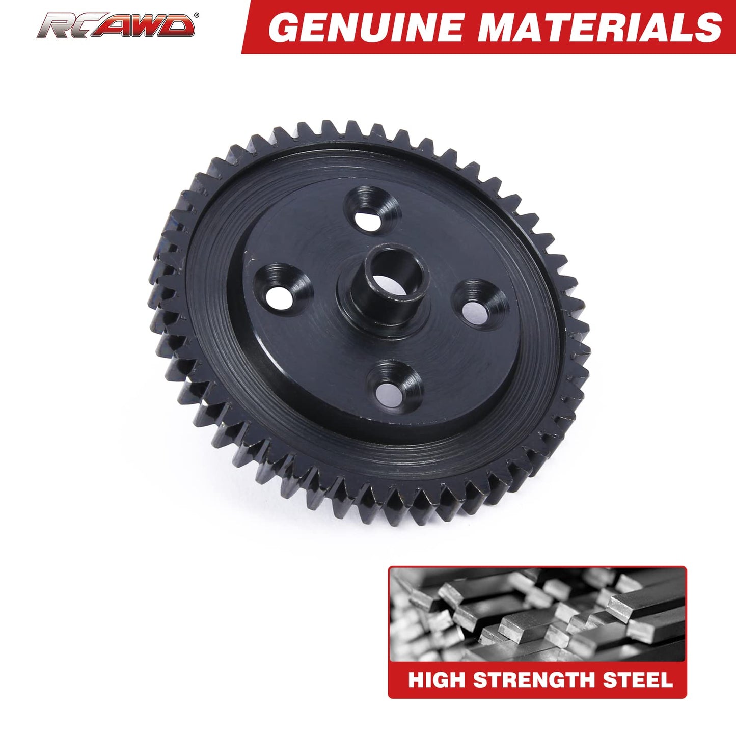 RCAWD 40CrMo Steel Spur Gear 50T Plate Diff Upgrades for ARRMA 6S, 1/7 Fireteam, Mojave 6s & Roller, 1/8 Kraton Notorious Outcas