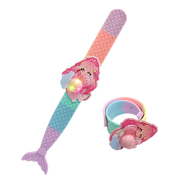 Funblast Mermaid Wrist Band For Kids - Kid Wrist Bands For Girls, Kids Slap Band Cute Bracelet Band With Led Light Up, Return Gi