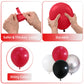 Red And Black Balloons, 60 Pcs Red Black And White Balloons Set With Metallic Silver Balloons, 12 Inch Red And Silver Balloons F