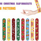 FOIMAS 48pcs Christmas Slap Bracelets,Xmas Santa Reindeer Snap Bracelet Wristband for Kids Christmas Stocking Stuffer Bag Filler