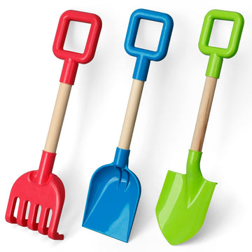 Dilabnba Heavy Duty Kids Snow Beach Shovels, Jumbo Sand Shovels for Garden,16inch Large Beach Spade Scoop Rake for Kids Toddlers