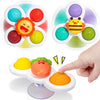Royals Hub 3 Pcs Bath Suction Cup Fidget Spinner Sensory Bath Toys For Baby Rotating Suction Cup For Baby 6 12 18 Months Boy Bir