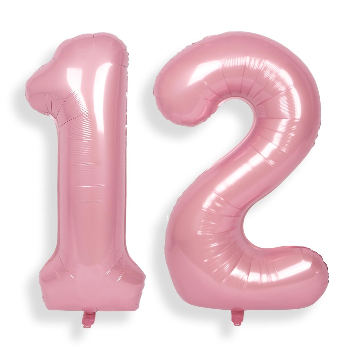 Suwen 40 Inch Pink Large 12 Number Balloons Big Foil Helium Number Balloons 0-9 Jumbo Happy 12Th Mylar Birthday Party Decoration