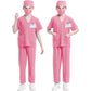 Mizzuco Doctor Costume For Kids,Toddler Nurse Scrubs Halloween Dress Up Cosplay For Boys Girls 3-12 Years (Pink, S-110Cm/3-4Yrs)