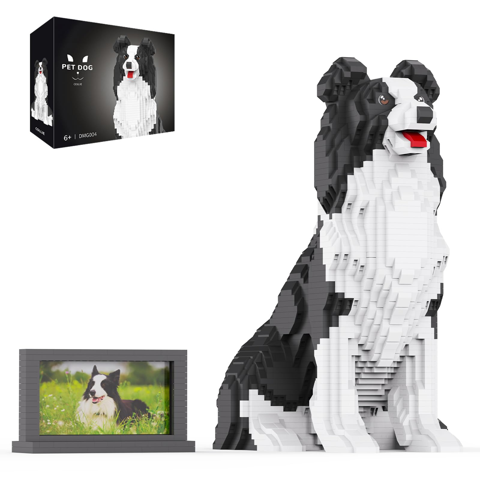HJPLPXH Animal Dog Adorable Pet Collie Building Block Set - Secret Small Storage Box Inside! Ideal Toy for Dog Lovers  Kids & mature-themeds.