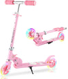 Scooter for Kids Ages 3-10 - Kids Kick Scooters with Led Light Up Wheels & 3 Levels Adjustable Handlebar, Lightweight Foldable 2