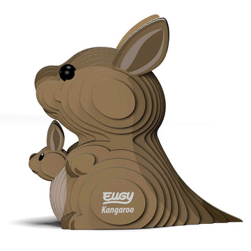 Eugy Kangaroo 3D Puzzle, 26 Piece Eco-Friendly Educational Toy Puzzles For Boys, Girls & Kids Ages 6+