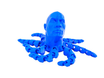 3D Printed Rocktopus, The Rock, Articulated Fidget, Octopus, Stress Relief Toy, Fidget Box, Adhd Toy, Anxiety Relief Aid (Blue)