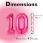 Suwen 40 Inch Hot Pink Large 10 Balloon Numbers Big Foil Helium Number Balloons 0-9 Jumbo Happy 10Th Mylar Birthday Party Decora