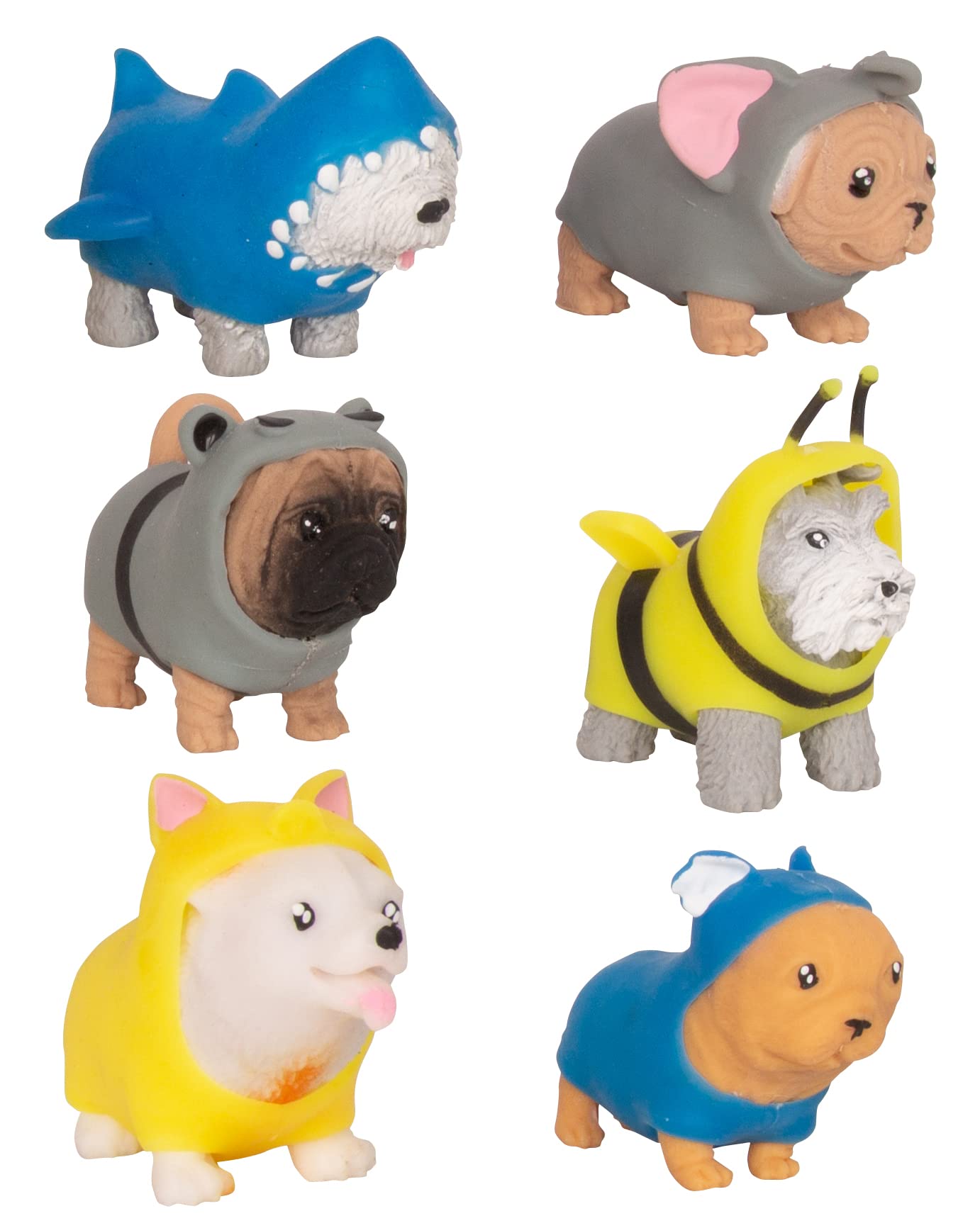 Tigerdoe Dog Squishy Fidget Toys For Kids - 6 Pack - Stress Relief And Anxiety Toy For Kids - Mini Dog Figurine Squishy Sand Toy