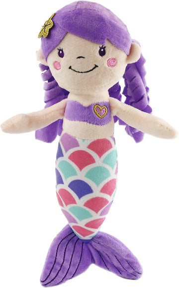 Athoinsu 12 Purple Mermaid Stuffed Animal Soft Cute Adorable Mermaid Princess Plush Toy Doll Birthday Childrens Day Decors fo