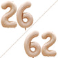 Goer Number 26 Balloons For 26Th Birthday Party Decorations,42 Inch Jumbo Foil Helium 62 Balloons For 62Nd Birthday Party Decoration (Caramel)