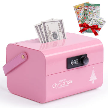 For Kids Boys Girls,Portable Piggy Bank 5-12 Years Old Kids Safe Bank With Code,Small Cash Box With Combination Lock,Metal Money