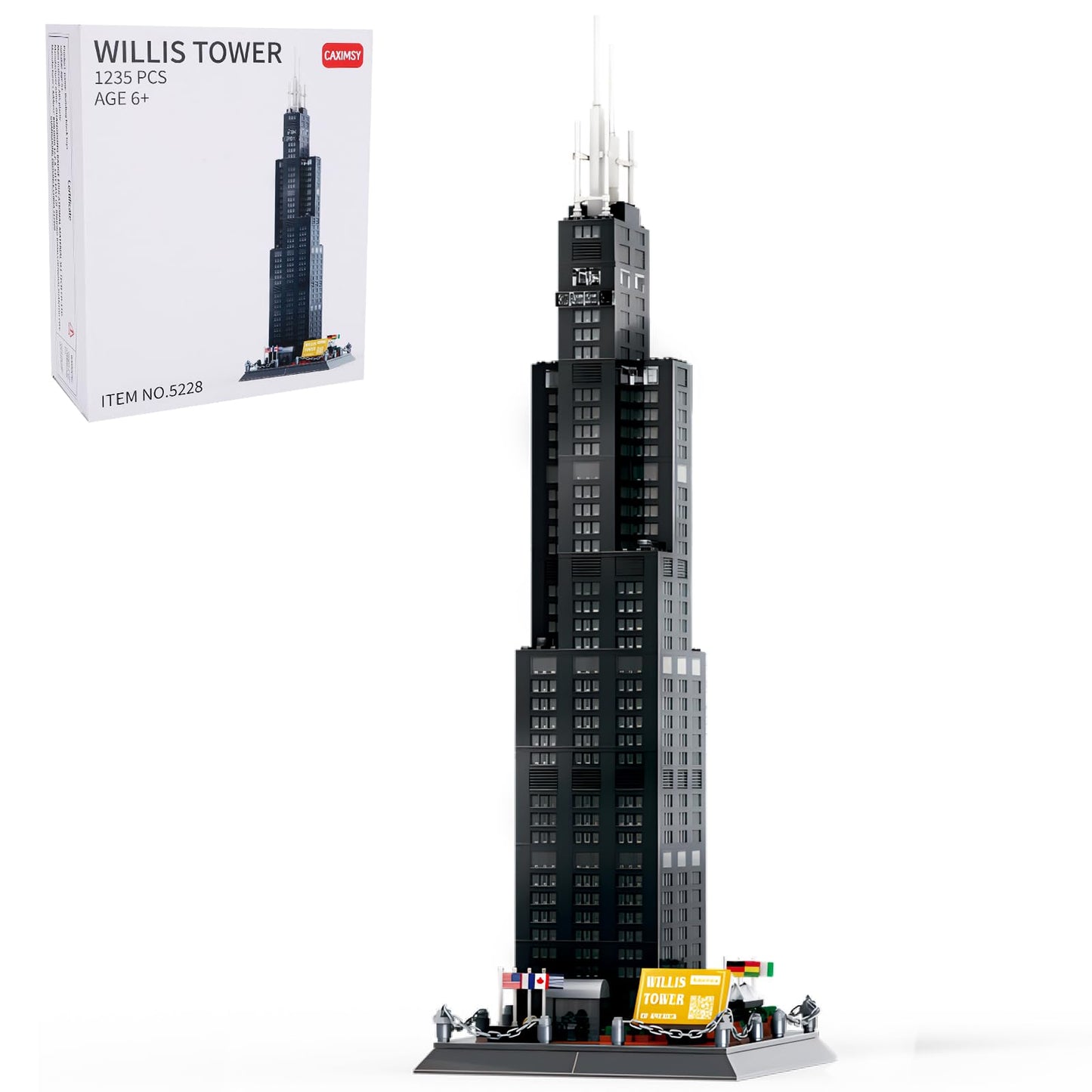 Caximsy Willis Tower Chicago Architecture Model Building Blocks Sets The Office Landmarks Skyline Set Toys Collection For Kids A