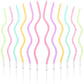 BBTO 12 Pcs Twisted Birthday Candles Spiral Metallic Cupcake Thin Long Cake Candles with Holders for Birthday Wedding Party(Colo