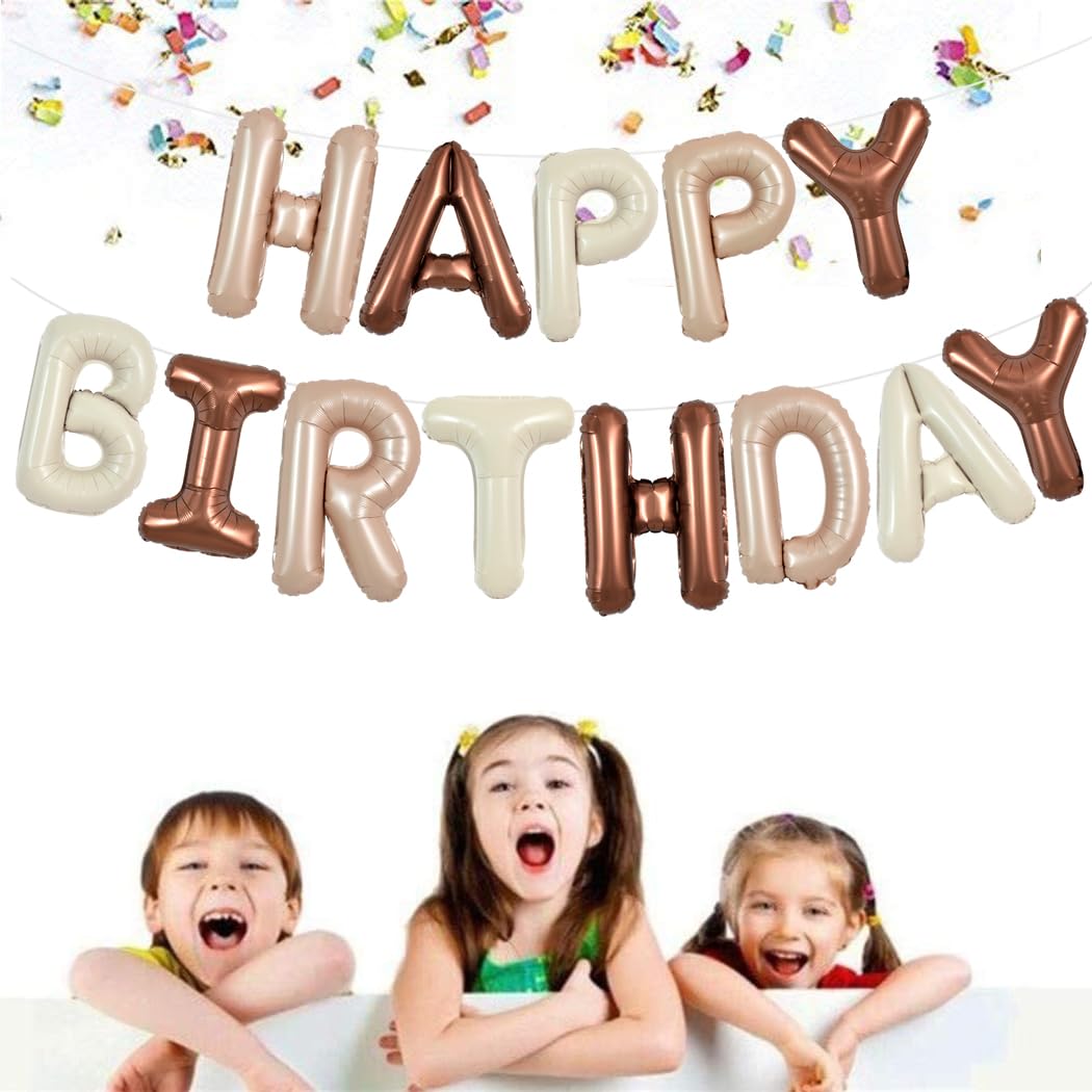 Toniful Happy Birthday Balloons Banner 16 Inch Mylar Foil Letters Birthday Sign Reusable For Girls Boys Kids & Adults Birthday P