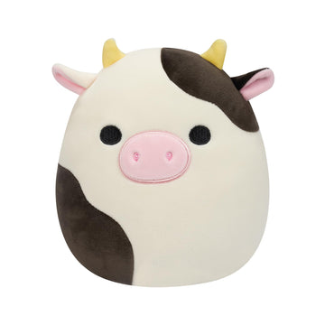 Squishmallows 7.5-Inch Connor the Black and White Cow Plush Toy, Multicolor, Model SQCR05373, Made of Soft Polyester