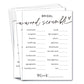 Wedding Shower Games Cards, Bridal Word Scramble, 25 Game Cards with 1 Answer Card, Engagement Party Wedding Games for Guests, M