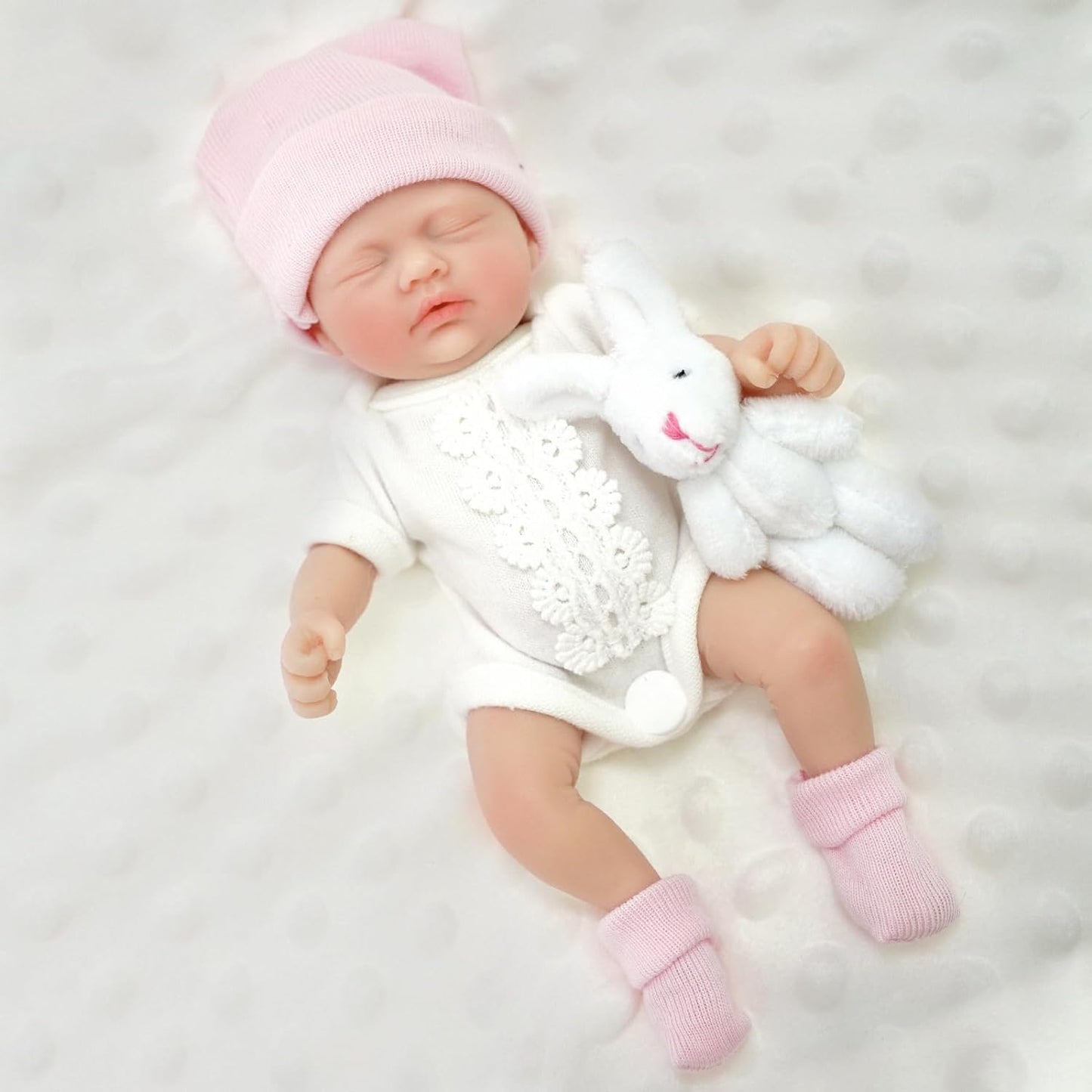 Mire & Mire Reborn Baby Dolls 7 Inch Silicone Doll Mini Realistic Newborn Baby Dolls Silicone Full Body Stress Relief Hand Made(
